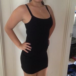 Plain black cami dress