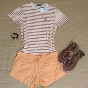 Ralph Lauren Cream and Orange Shirt XS