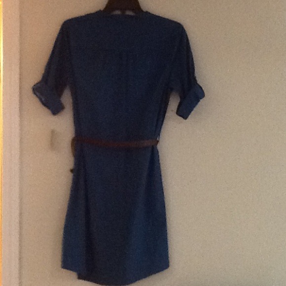 Shirt dress (navy blue) - Picture 4 of 4