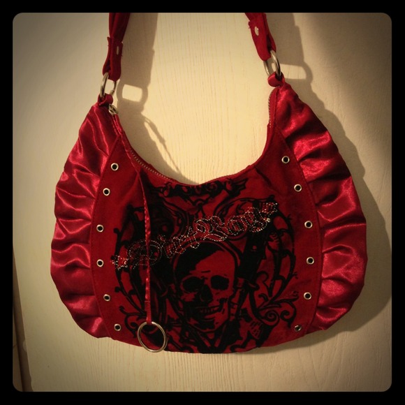 Red Satin & Velvet Purse