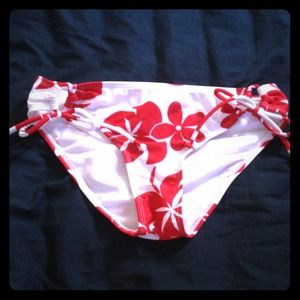 Roxy red and white bikini bottoms.