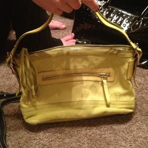 Lime green small Coach purse