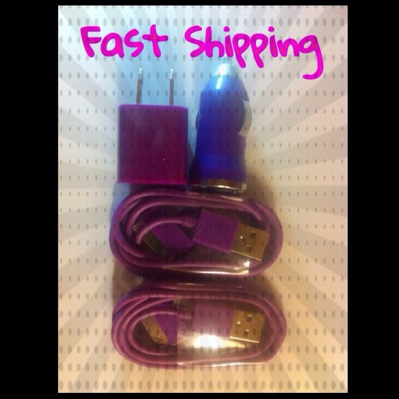 iPhone charger set with car charger with 2 cables