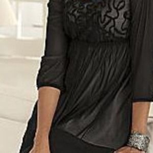 ***Sold***Black sheer blouse