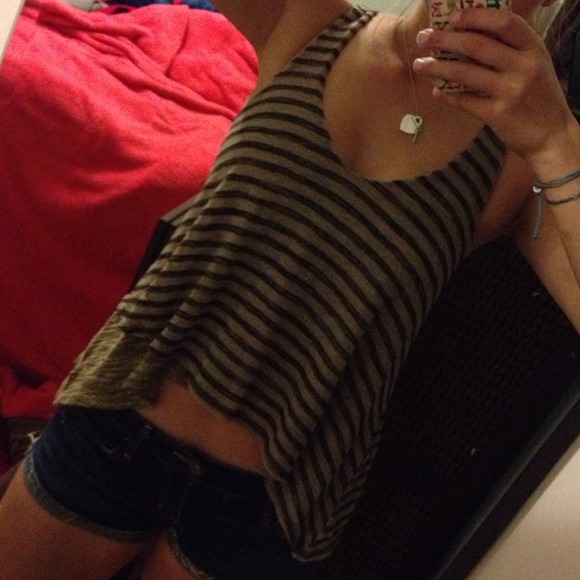 SOLD Black striped tank - Picture 2 of 3