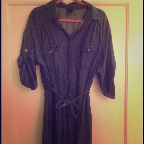 ** SOLD ** Denim Shirt Dress- Plus Size