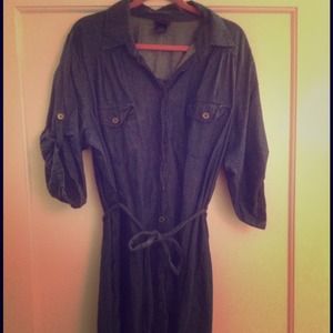 ** SOLD ** Denim Shirt Dress- Plus Size