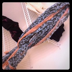 Leopard print scarf sheer