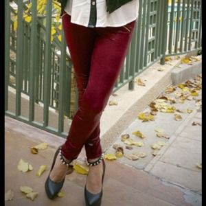 Red Faux Leather Pant Leggings