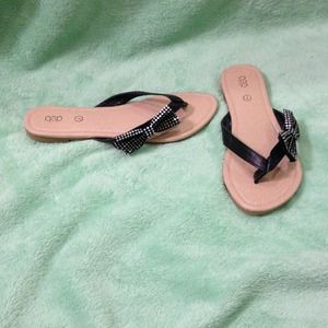 Rhinestone Bow Flip Flops