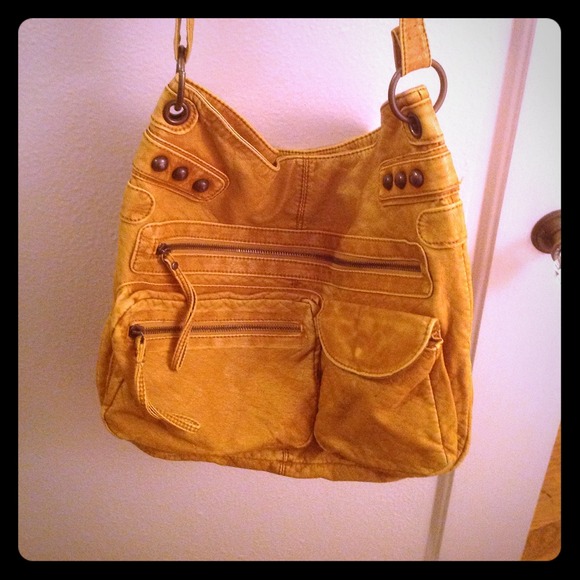 ** SOLD ** Mustard Yellow Faux Bag