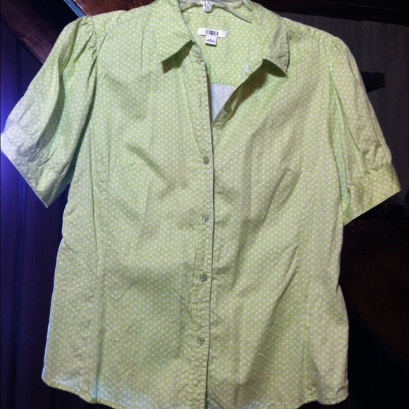 Bright green button up
