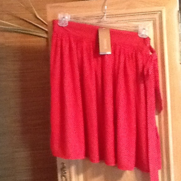 Francesca's red dotted skirt