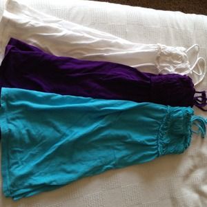 💝Sold 💝White aqua and purple tunic tank tops