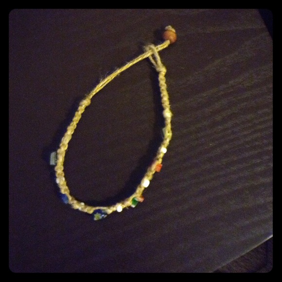 Woven ankle bracelet