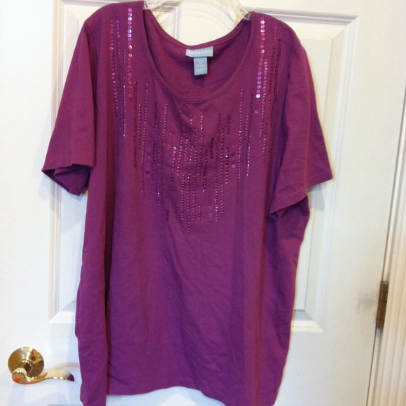 Beautiful purple cotton shirt with sequence