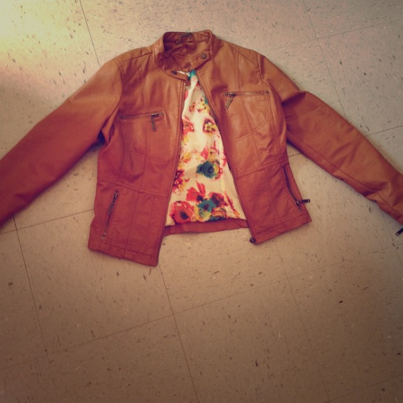 Light brown leather jacket