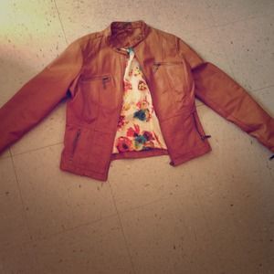 Light brown leather jacket