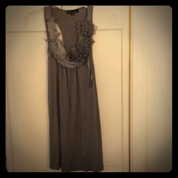 Gray tank top with embellishments