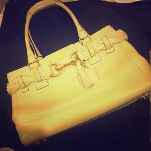 Authentic beige Coach handbag--soft pebble leather