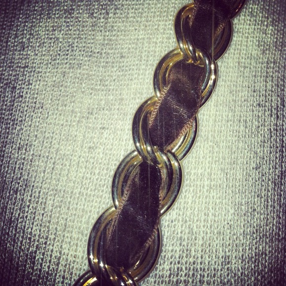 VINTAGE! Gold / Brown chain link necklace - Picture 3 of 4