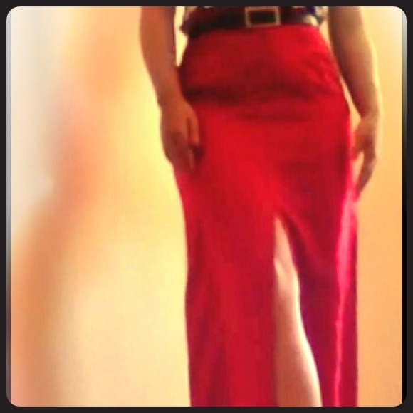 Red Maxi Skirt
