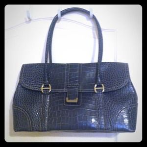 Liz Claibourne Blue-grey croc tote