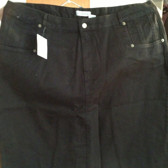 Black denim skirt. Ankle length
