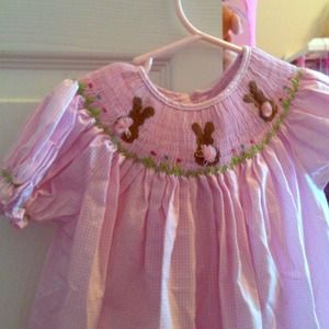 Pink/White Gingham Smocked Dress