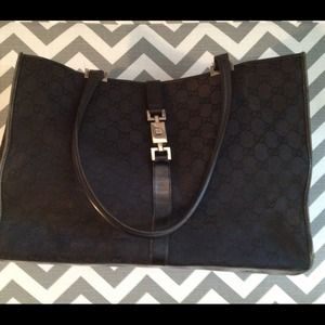 Authentic black monogram gucci bag