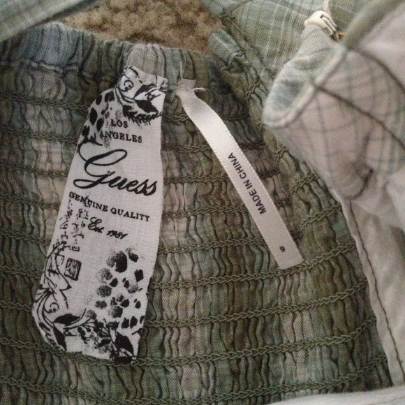 Green, blue, white summer dress - Picture 2 of 2