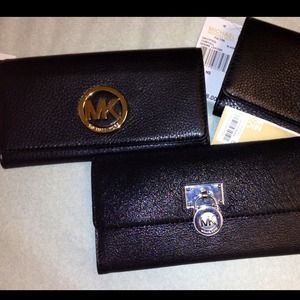 Black leather wallets