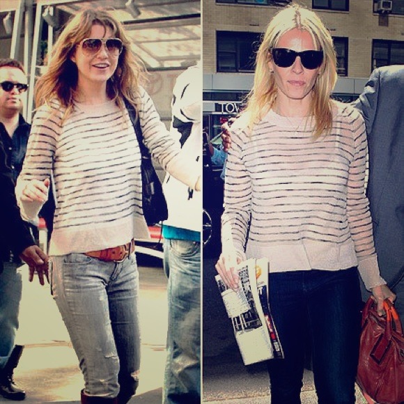 A.L.C. Sheer Striped Sweater Top