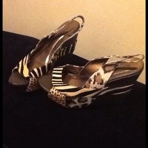 Animal print wedges