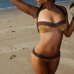 Lucy Bea Gold laced Bikini 👙