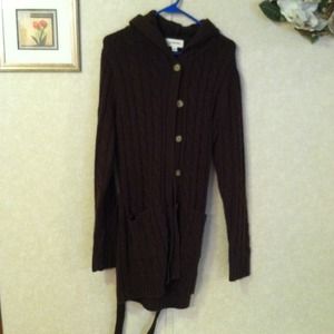 Brown long knit sweater