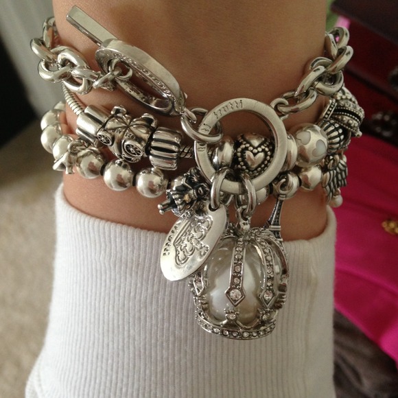 Tutti frutti crown dangle toggle bracelet