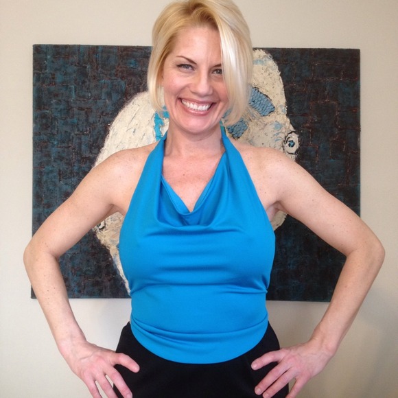 NWT super cute blue tank top and open back with ty - Picture 1 of 3