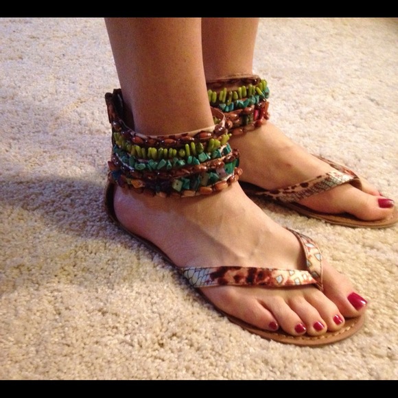 SOLD New Totally cute beaded sandals.