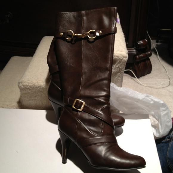 Brown tall boots