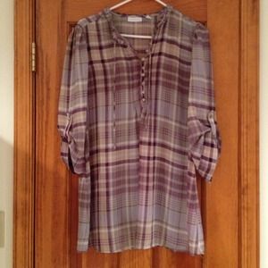 NY&Co Sheer plaid tunic