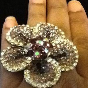 Purple rhinestone ring