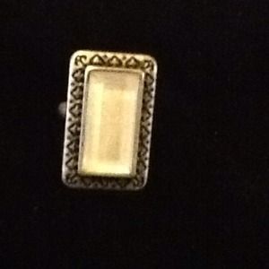 Off white rectangle ring