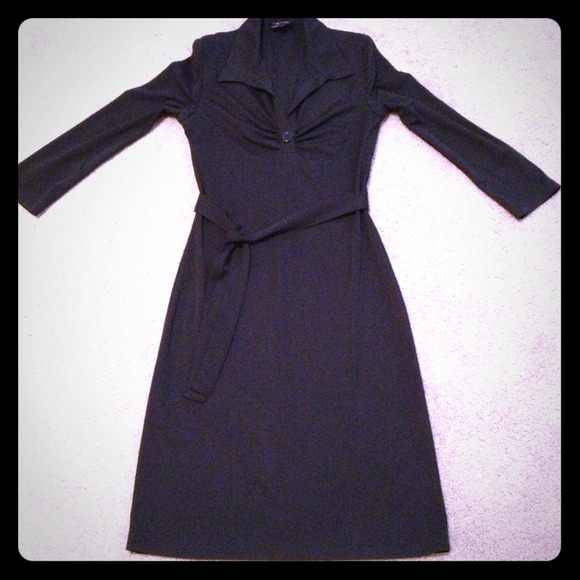 Black collared dress