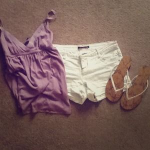 TRADED White denim cut off shorts!