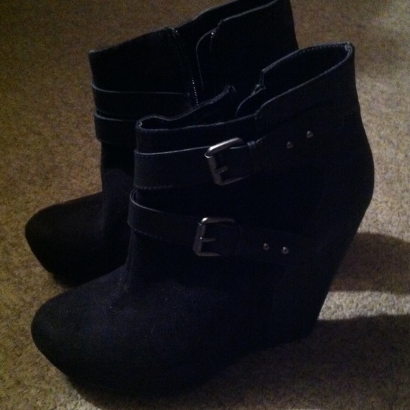 Black buckled shoes