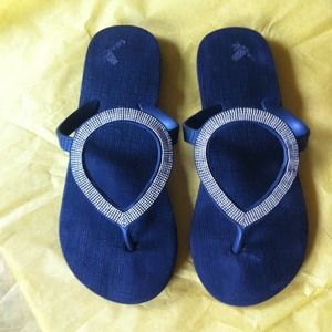 HOLD for Jess-- Silver circle flip flops