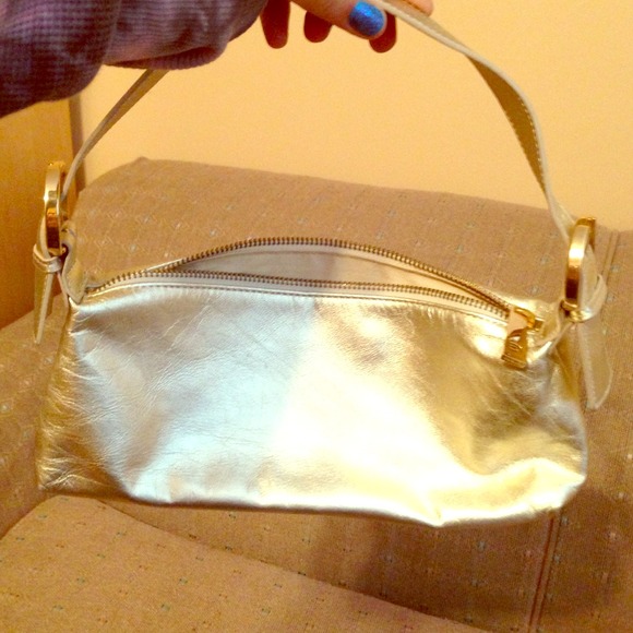 Genuine leather gold handbag! - Picture 1 of 4