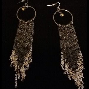 Black and silver earrings