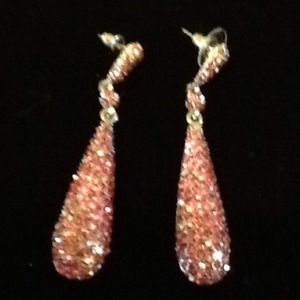 Rhinestone tie earrings